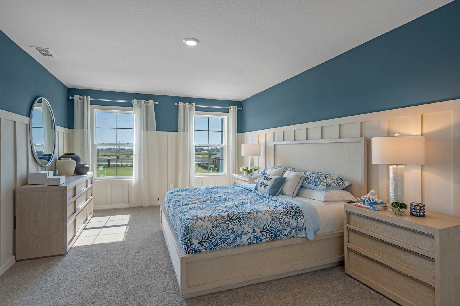 Primary bedroom with king bed