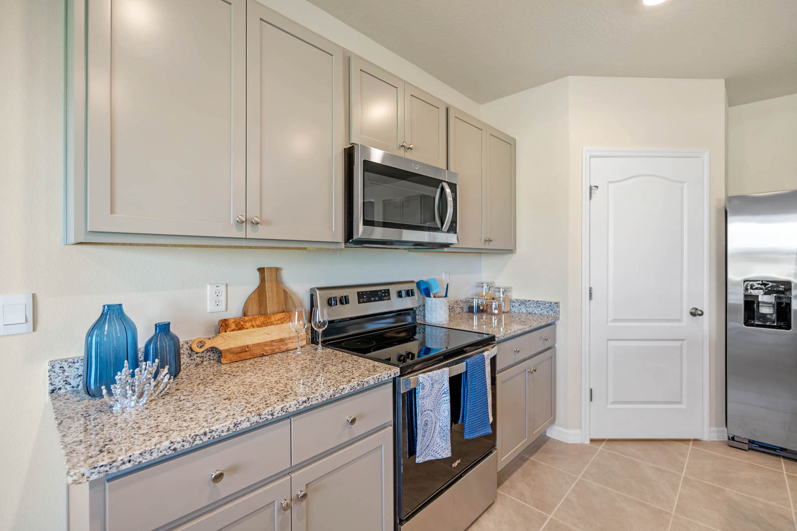 Kitchen with stainless steel appliances