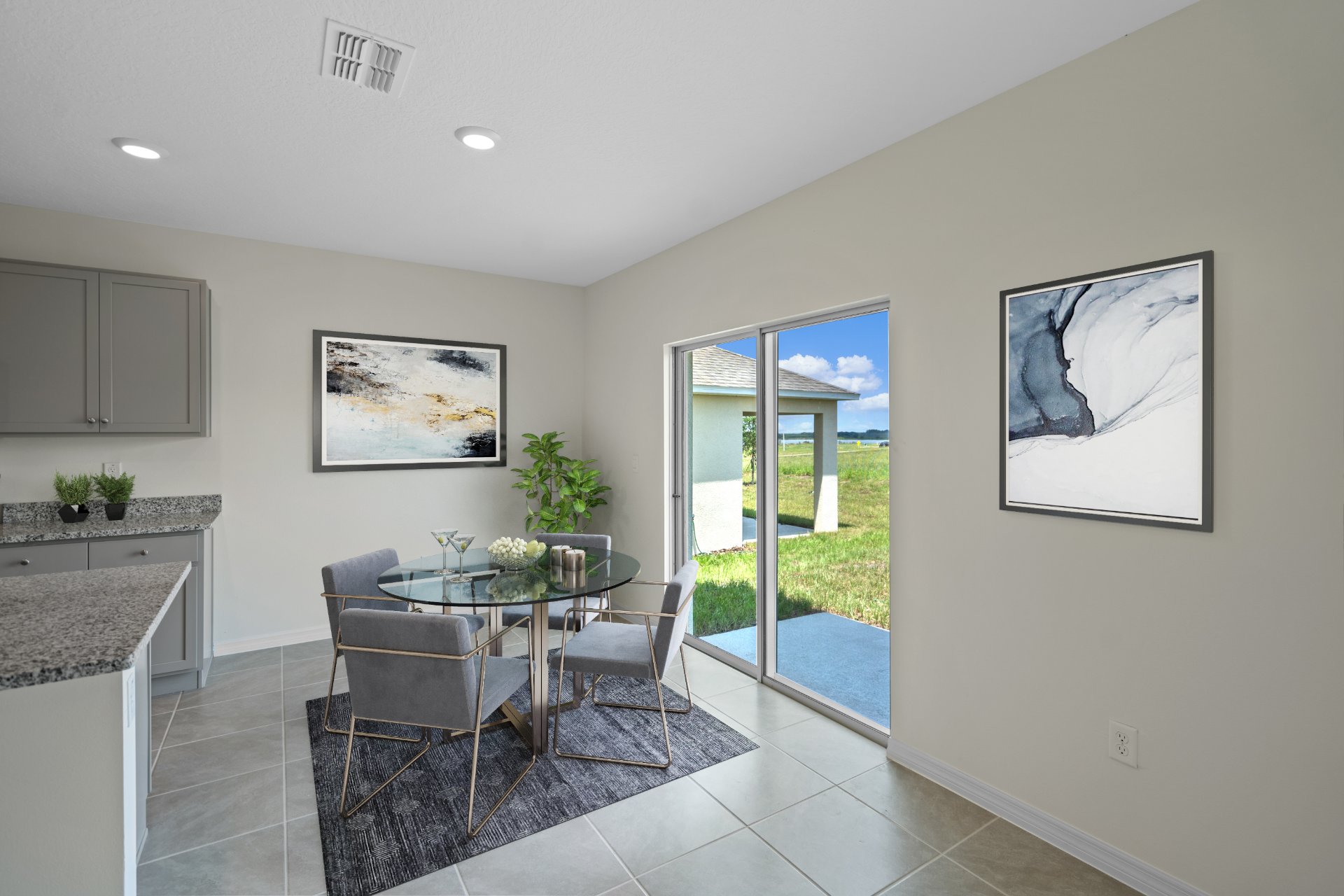 Virtually staged guest bathroom with tub