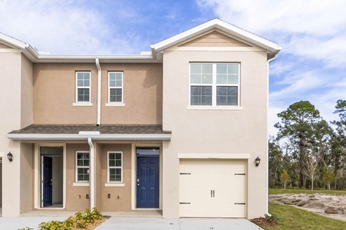 Two-story townhome with one-car garage