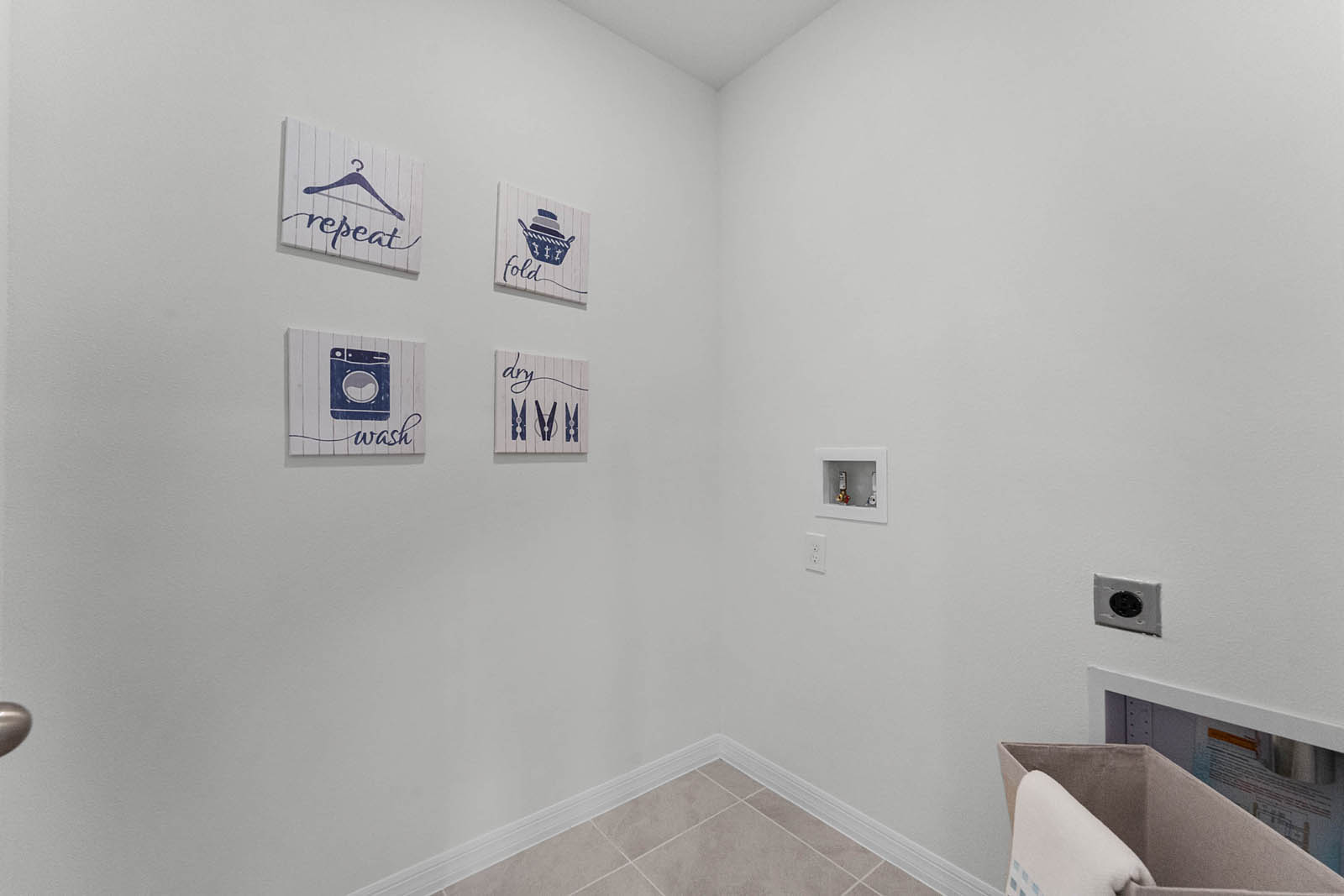 Laundry Room with decorations.