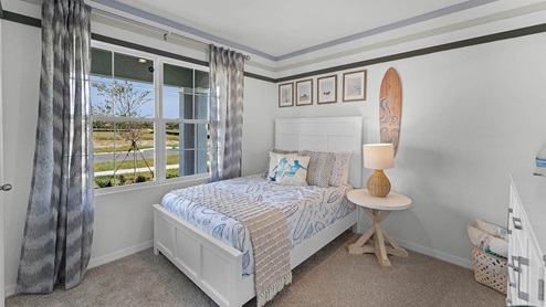 spare bedroom with bed & window view