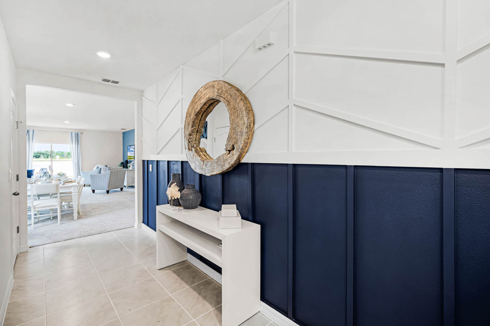 Entry way of the home with ceramic tile