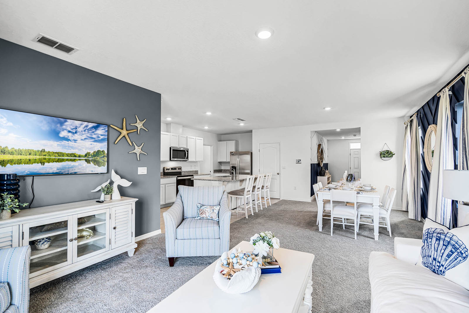 Living room overlooking the kitchen