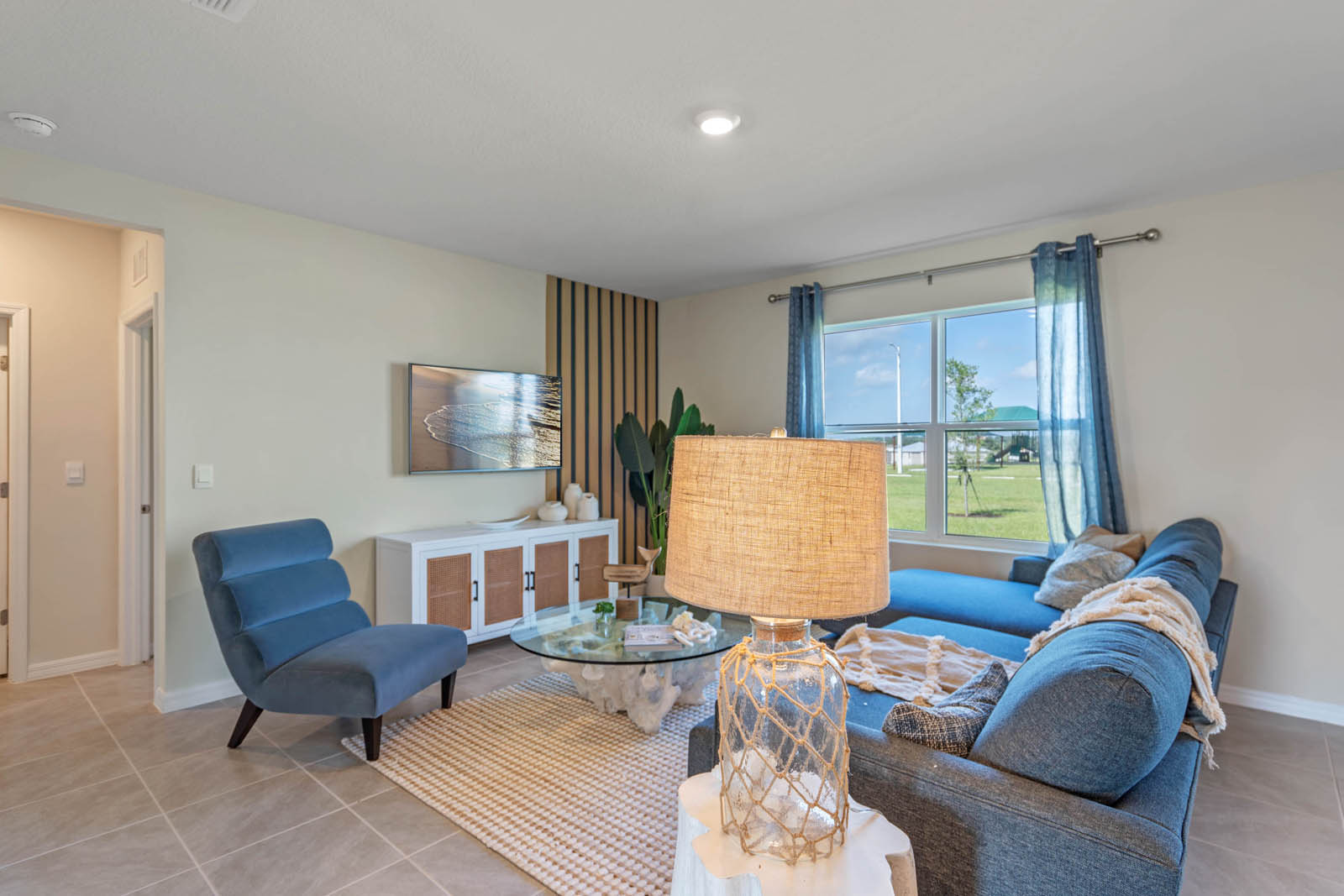 Living room adjacent to the hallway