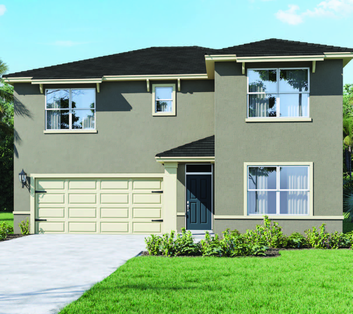 Two story single family home with two car garage