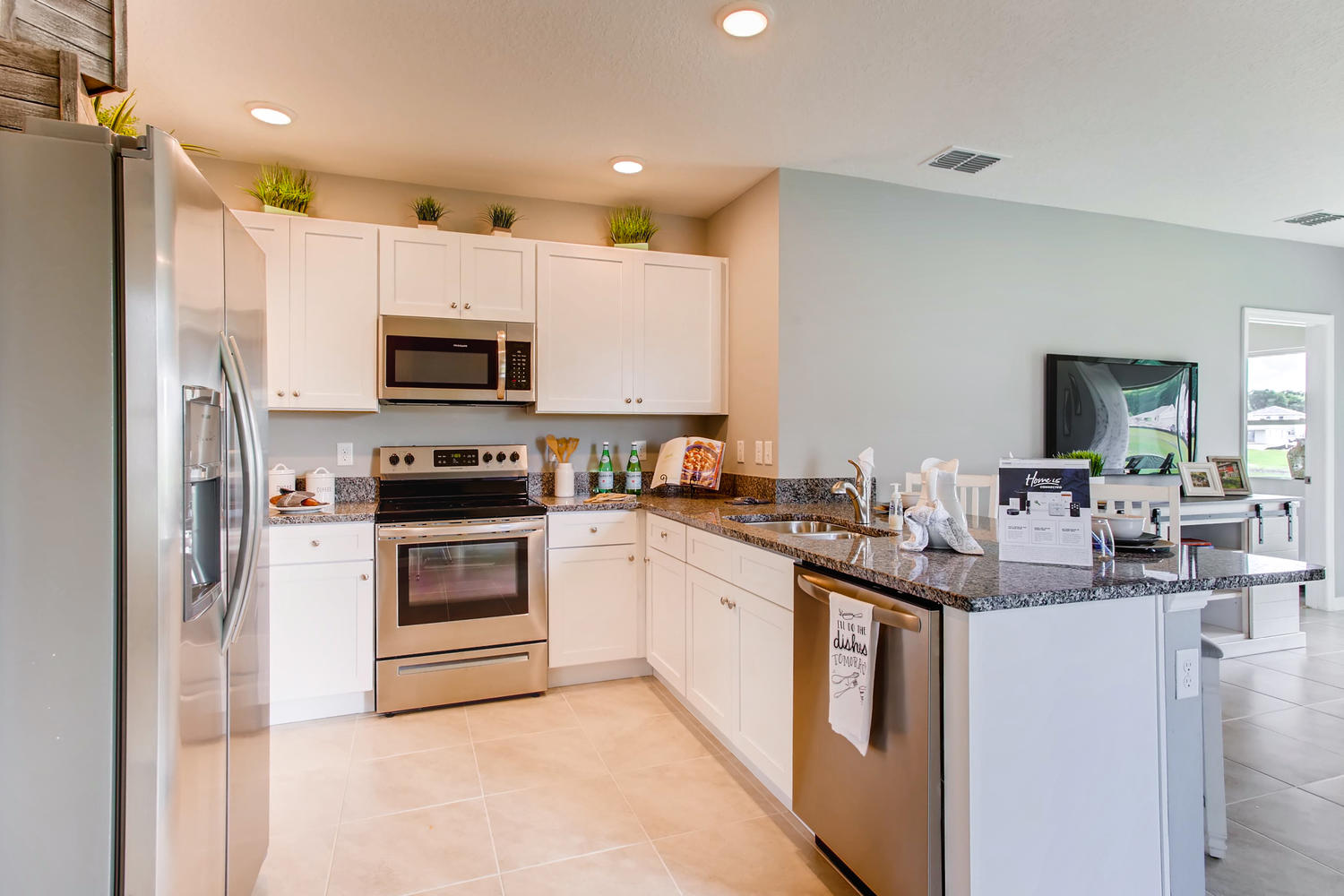 Kitchen with stainless steel appliances