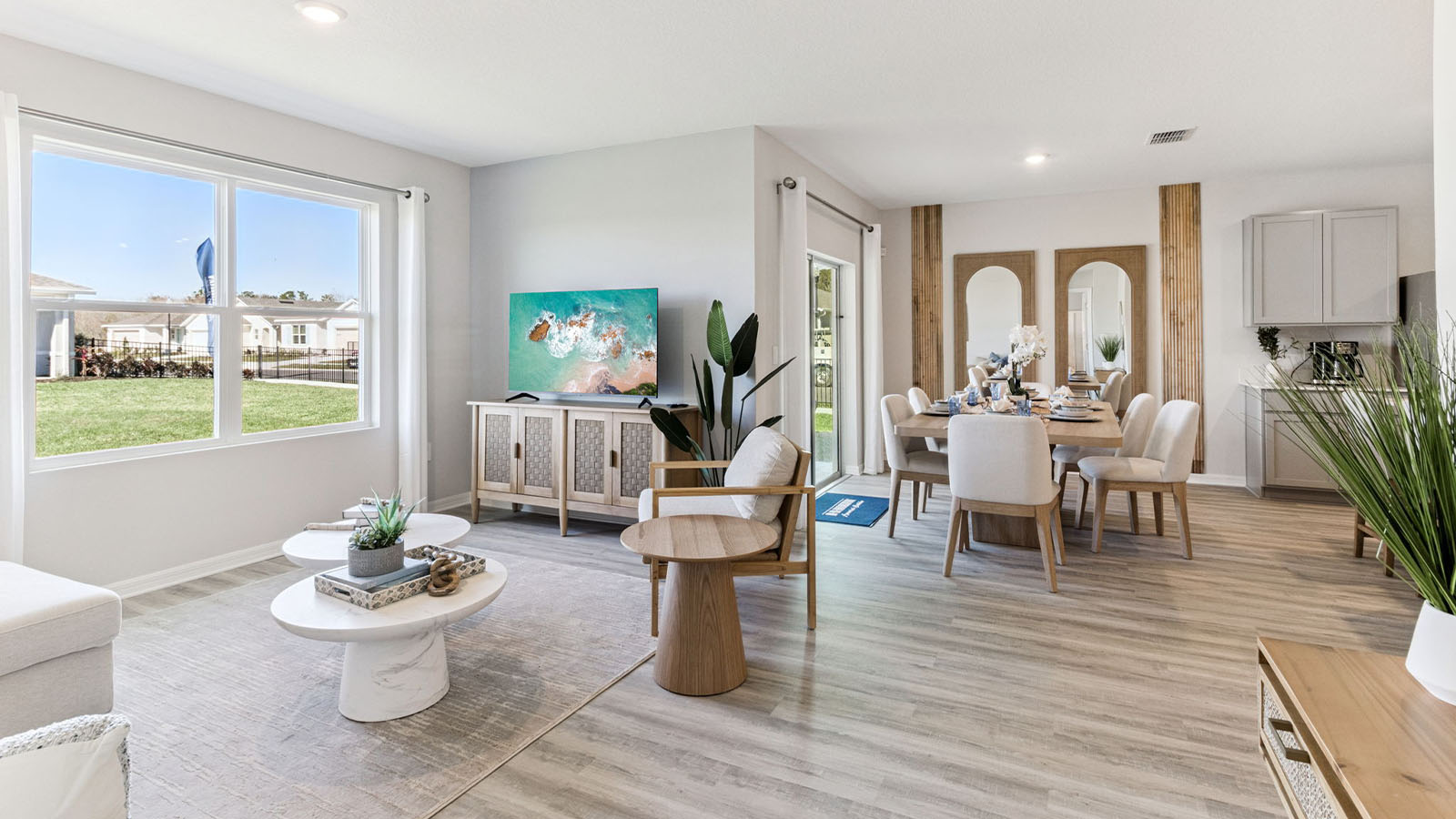 Living room with Luxury Vinyl Plank Flooring throughout