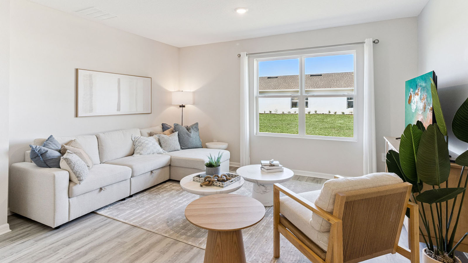 Living room with Luxury Vinyl Plank Flooring throughout