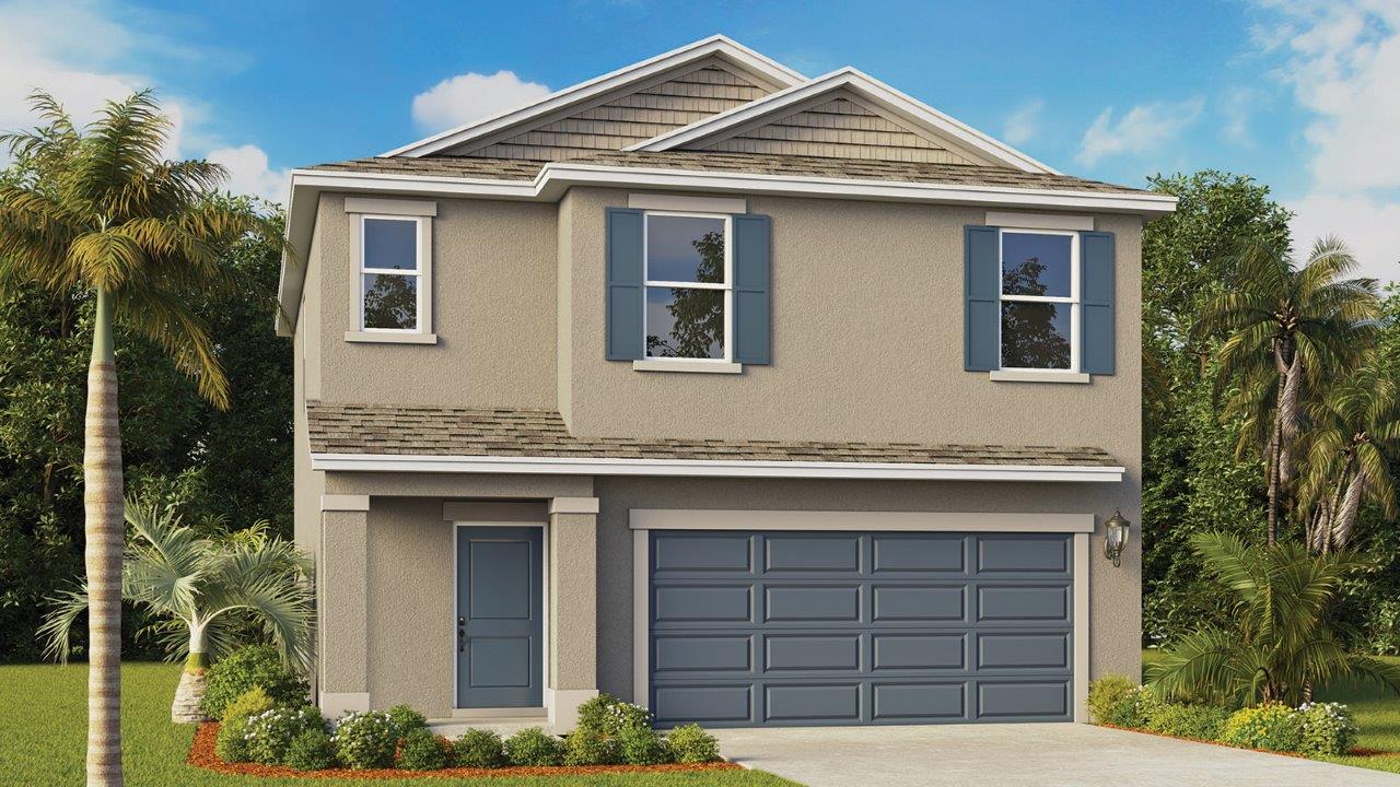 Two-story home with two-car garage