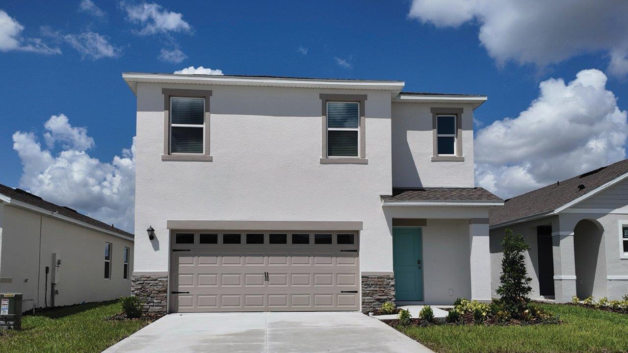 Two-story home with two-car garage