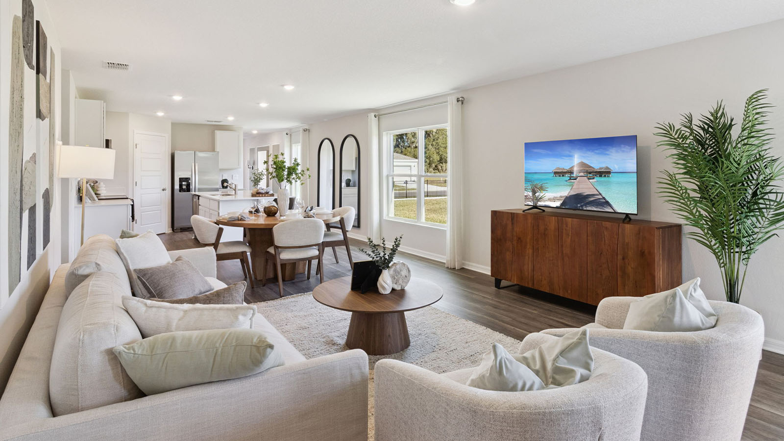 Living room with Luxury Vinyl Plank Flooring throughout