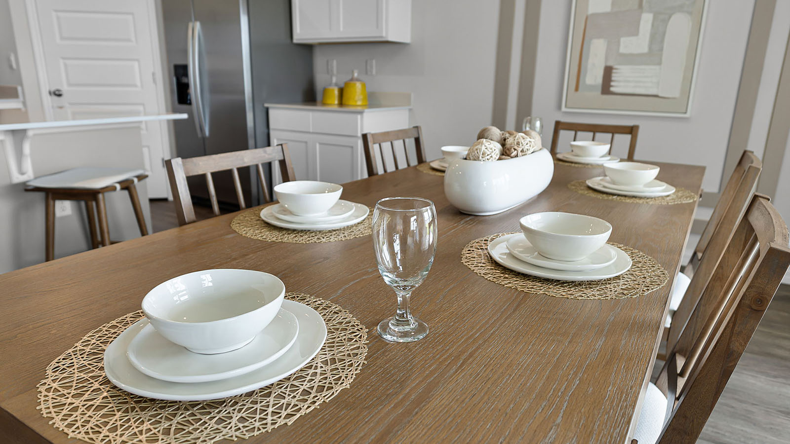 Close up of dining room table