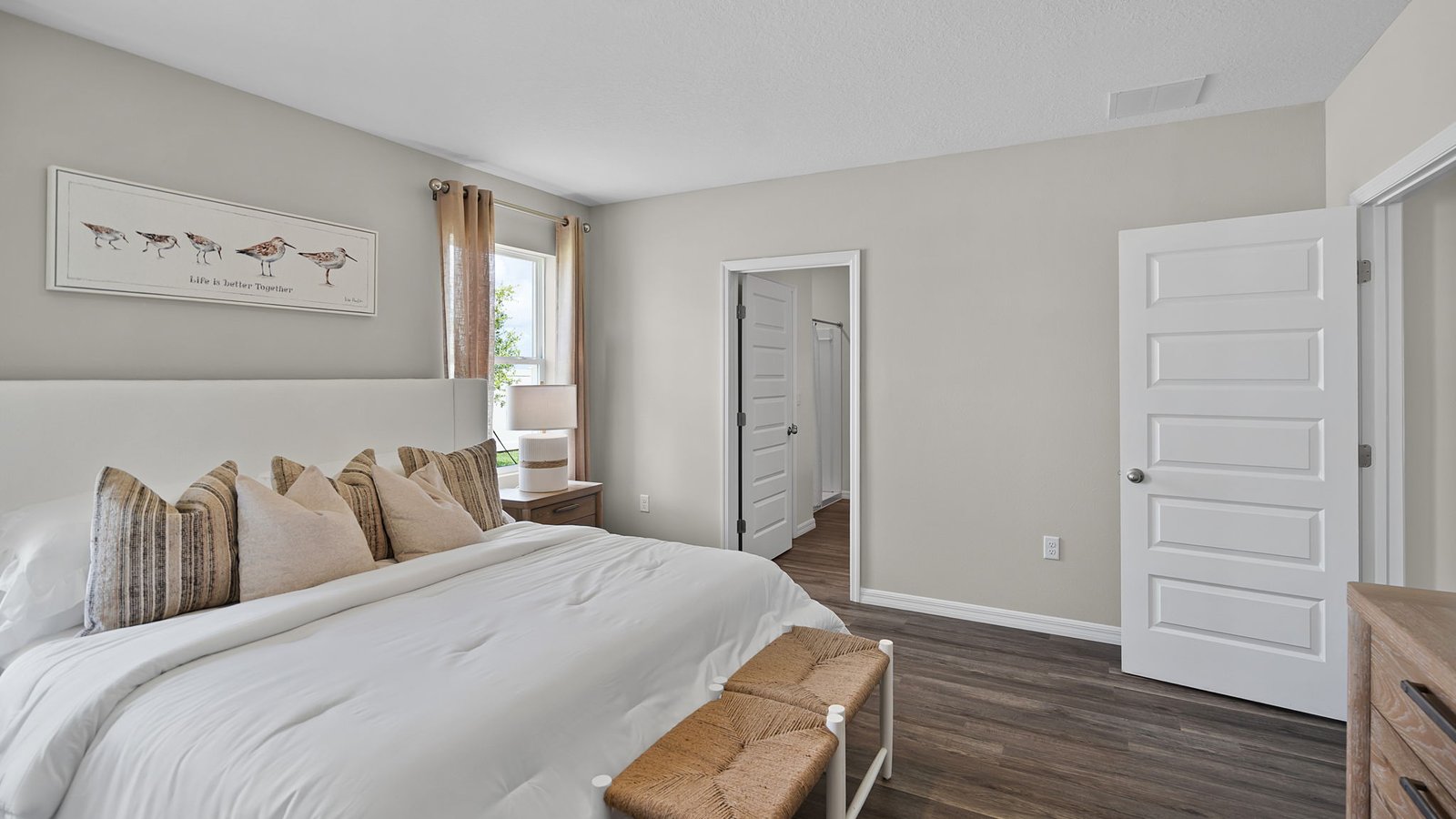 primary bedroom with bathroom