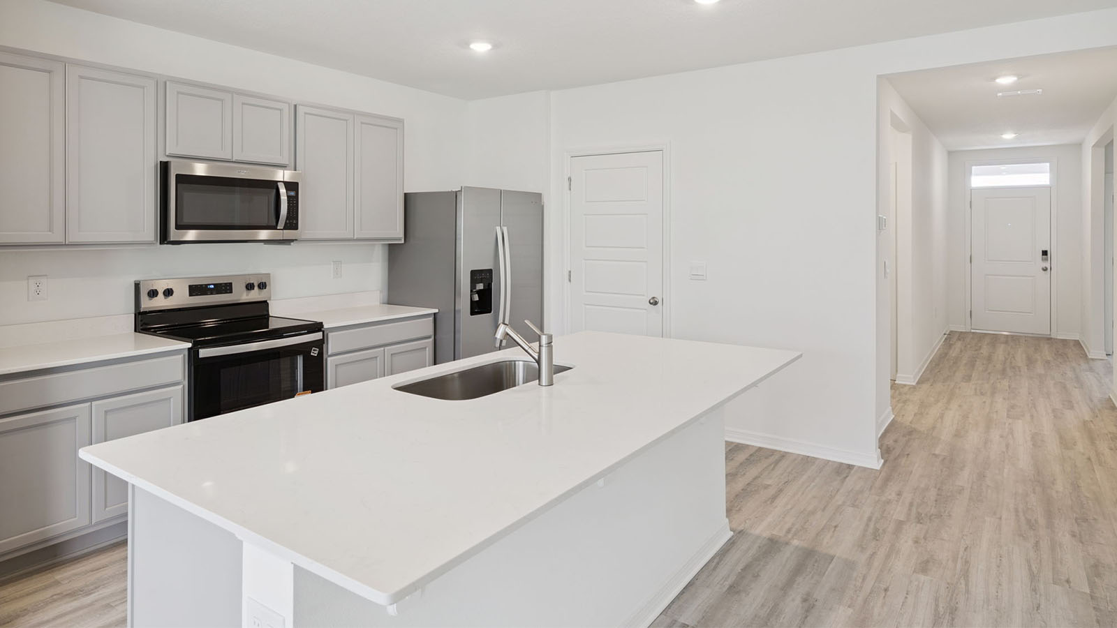 Kitchen with spacious island with room for seating