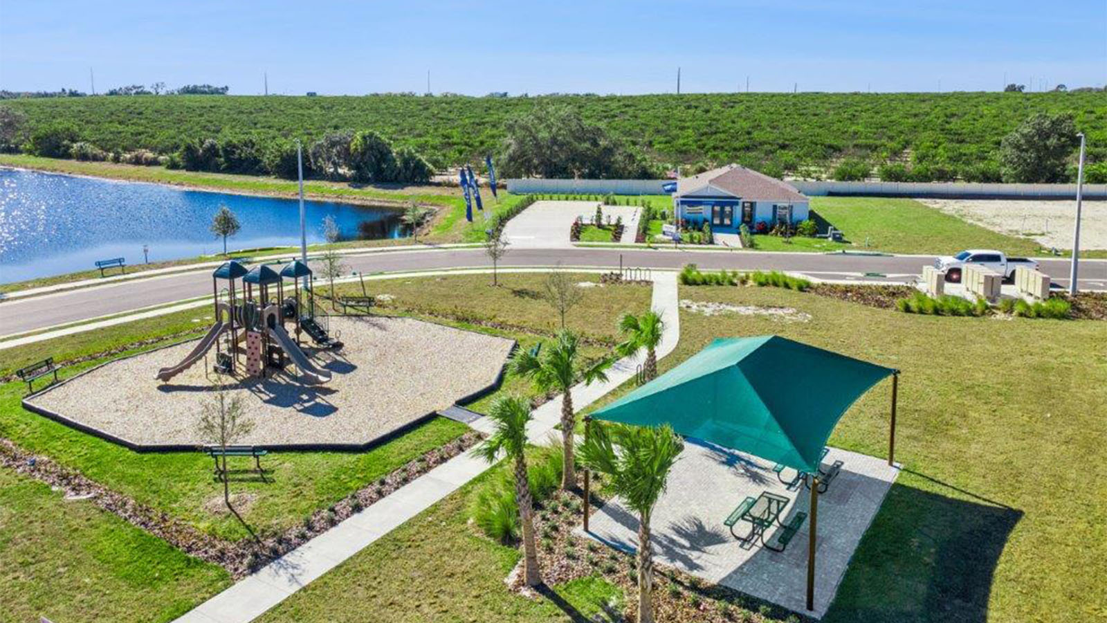 Aerial view of the playground