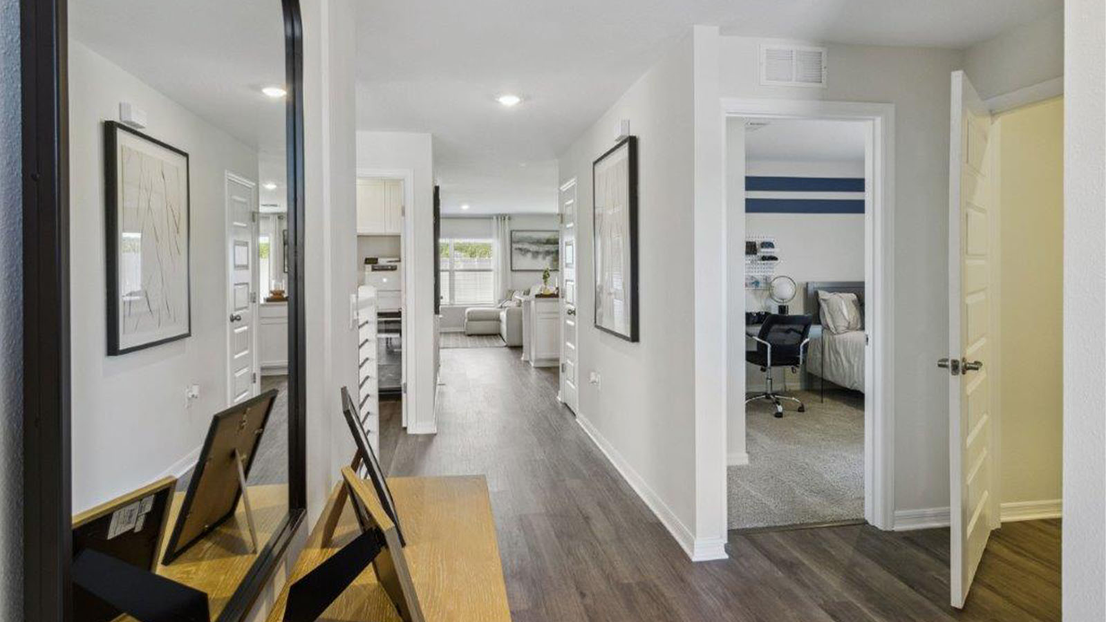 entry way of the home with luxury vinyl planks throughout