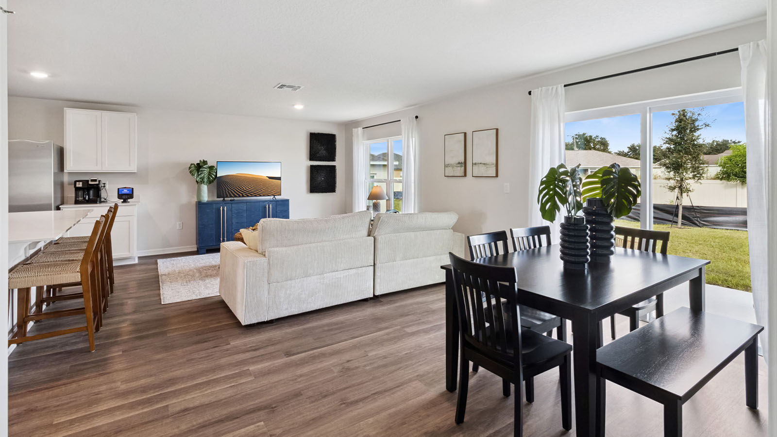 Dining area overlooking the living room