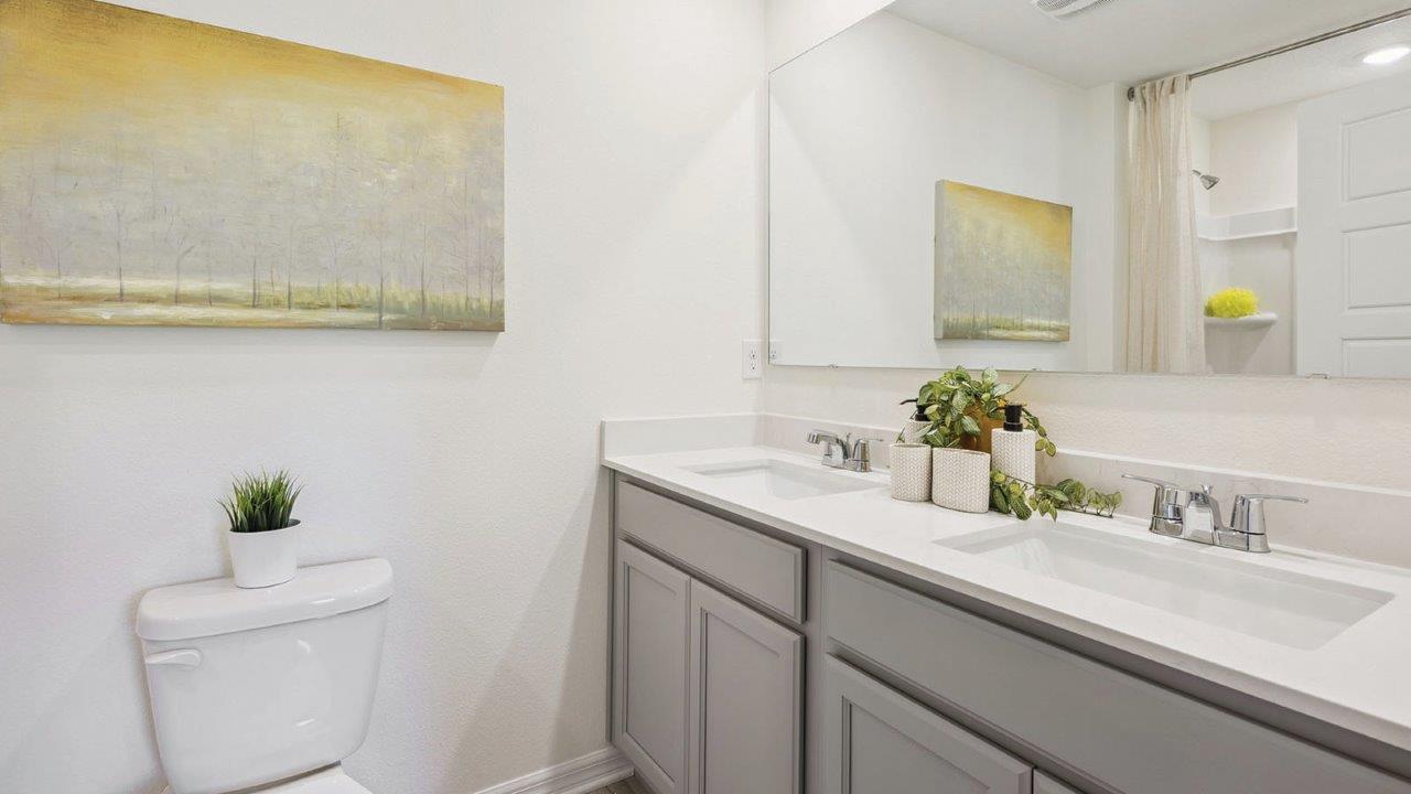 Primary Bathroom with dual vanity sinks