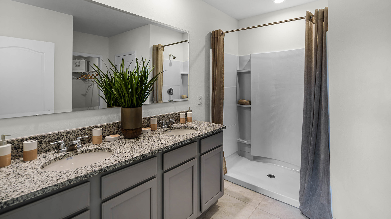 primary bathroom with double sink