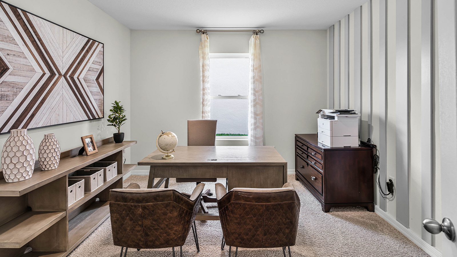 office space with desk and chairs