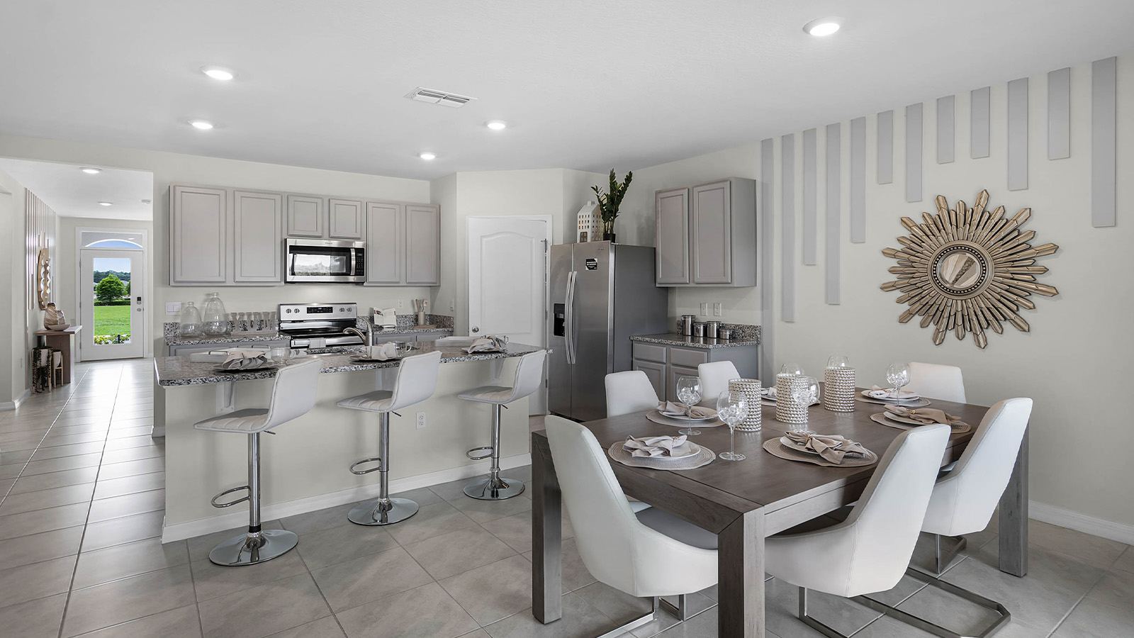 Kitchen island with dining room table