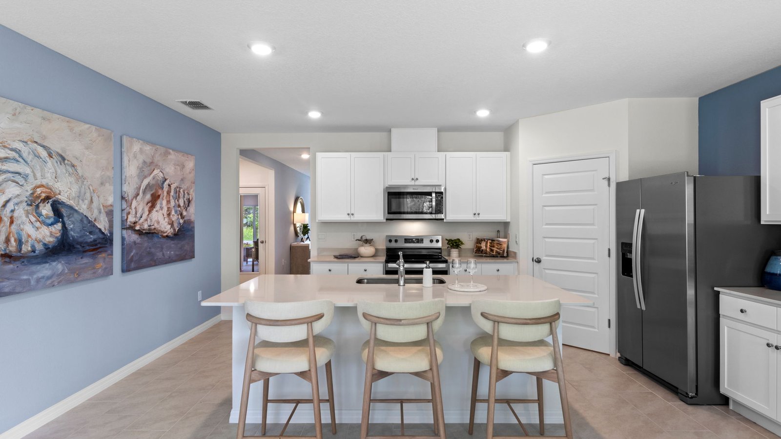 Spacious kitchen and walkway