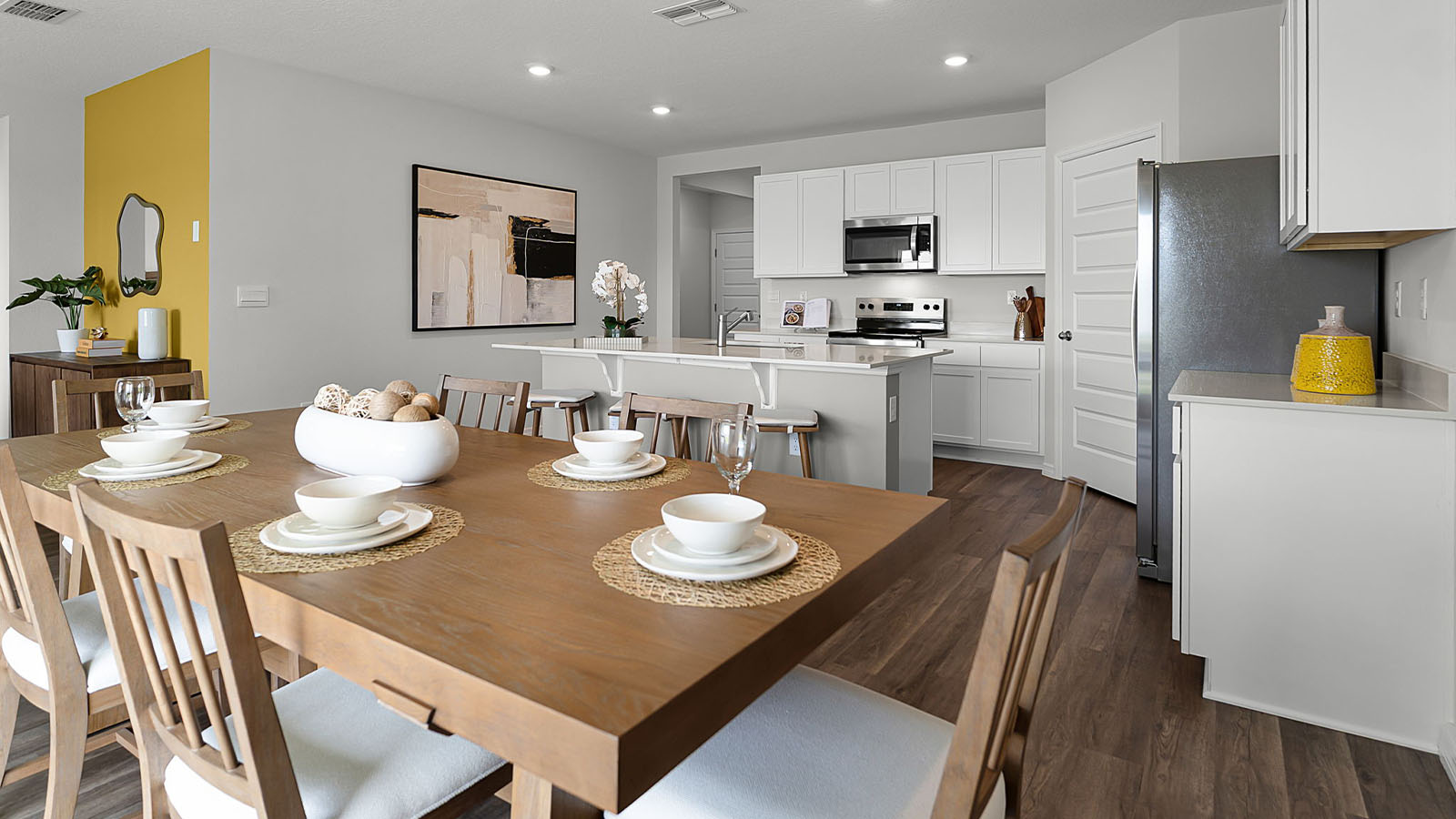Dining room with view of the kitchen
