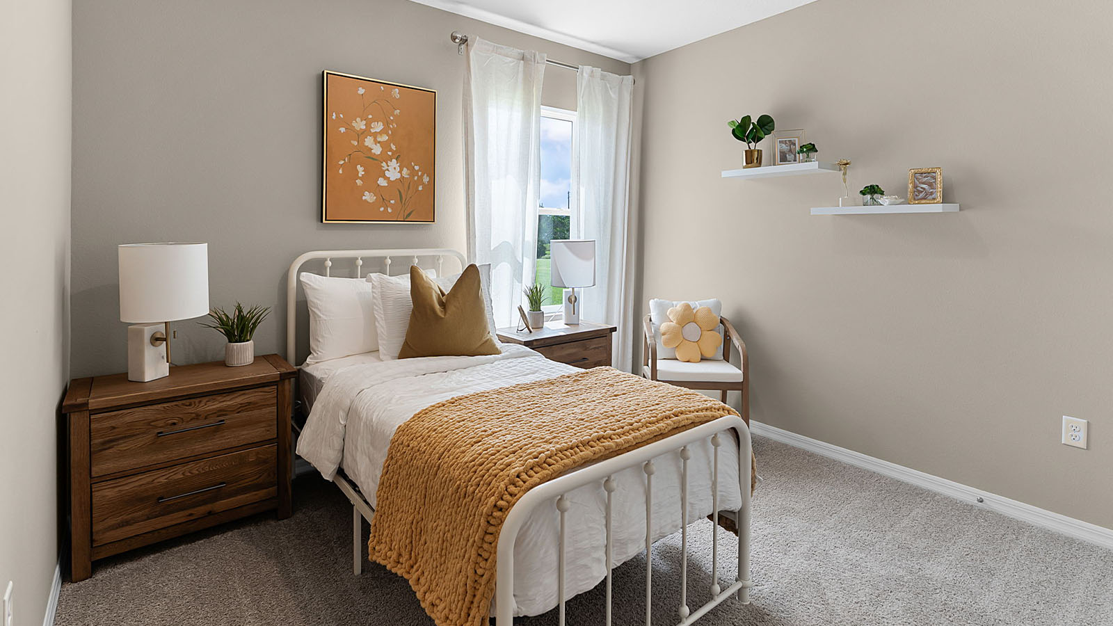 Kids bedroom with flower decor