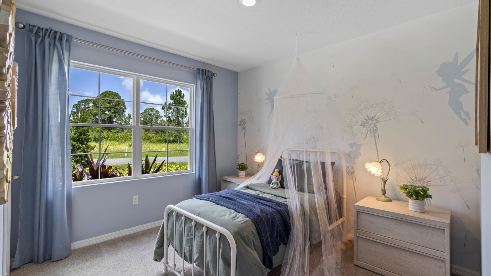 Guest bedroom furnished as a nursery