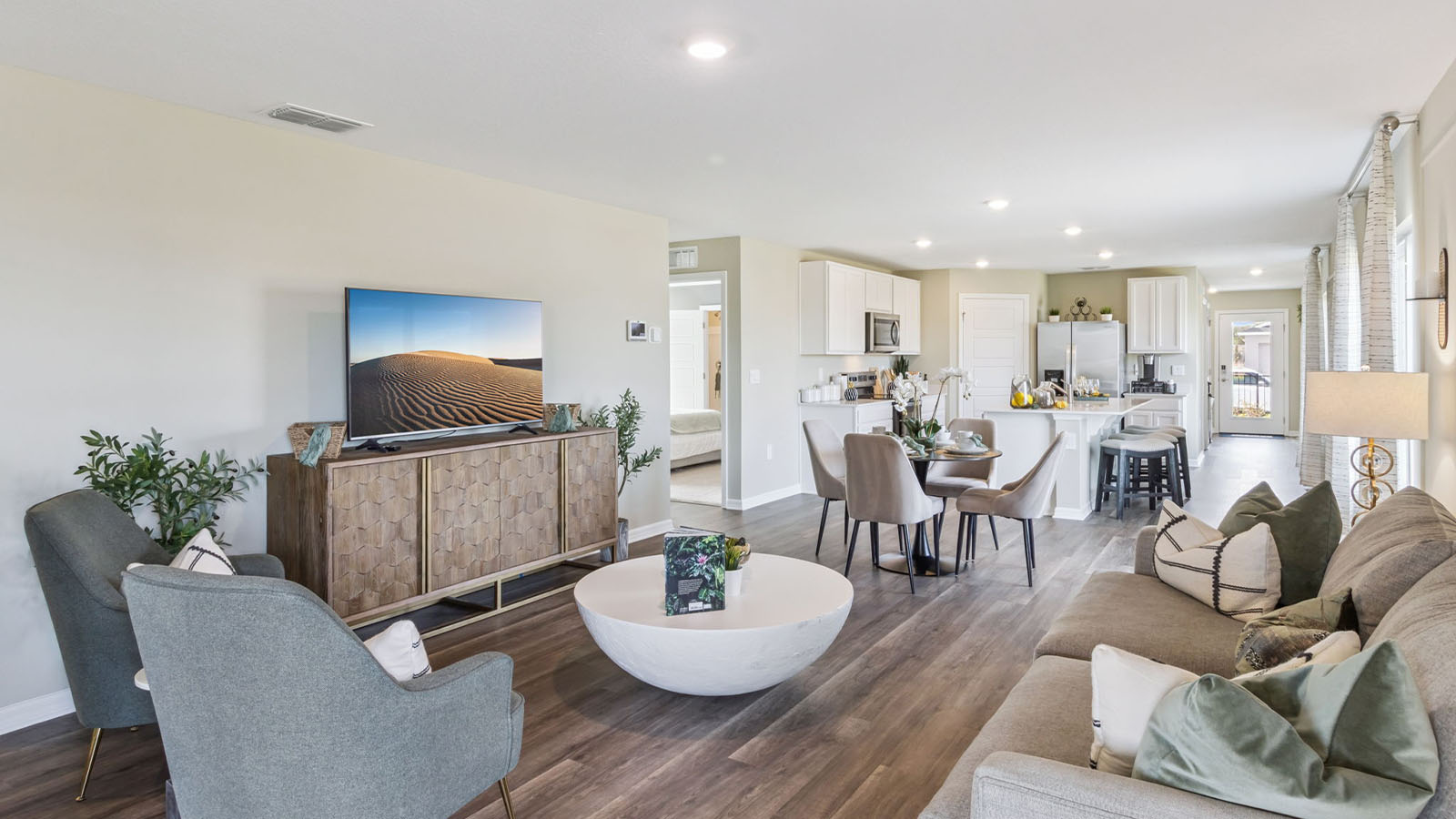 Living room with Luxury Vinyl Plank Flooring throughout