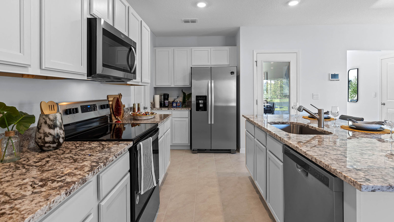Kitchen with stainless steel appliances