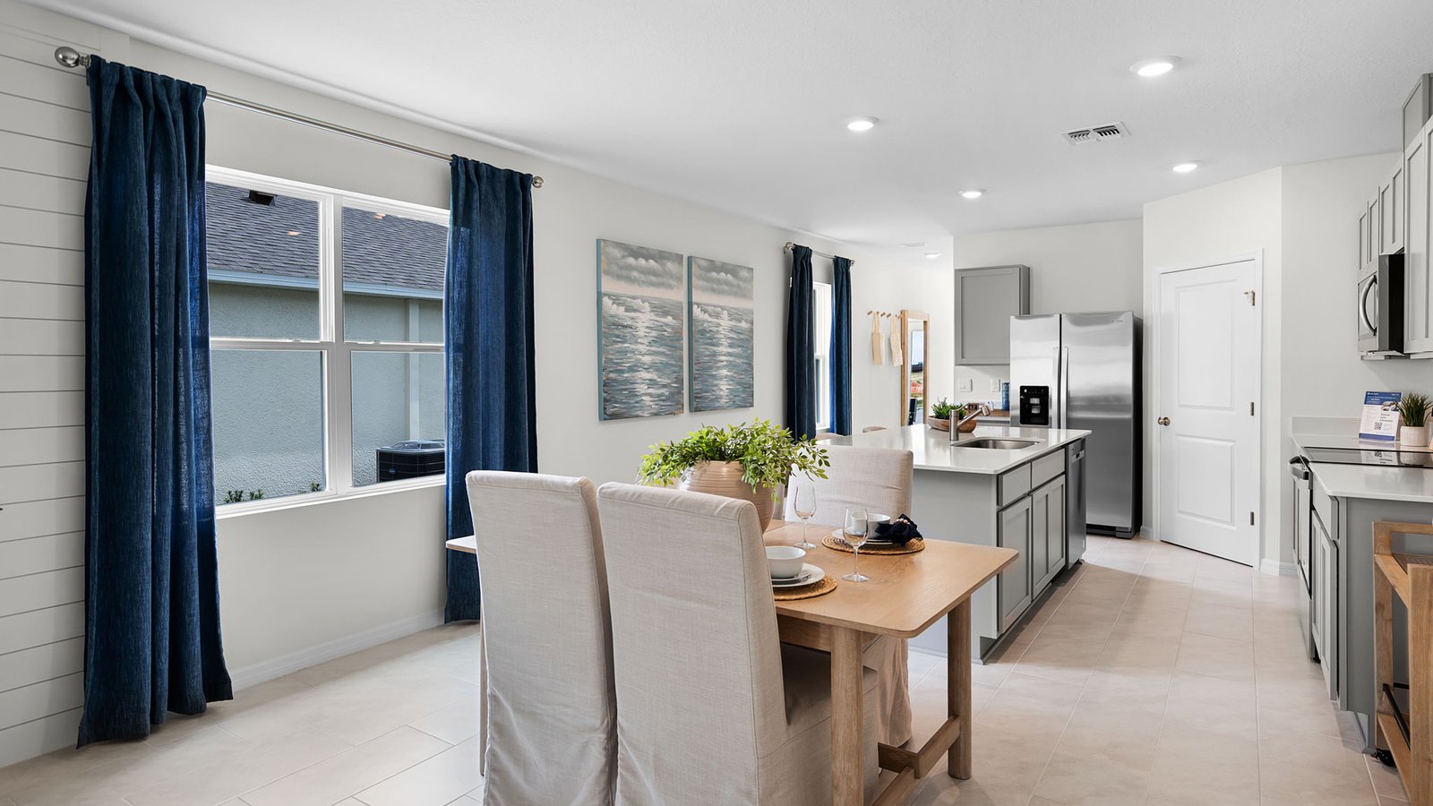 Dining room with a view of the kitchen