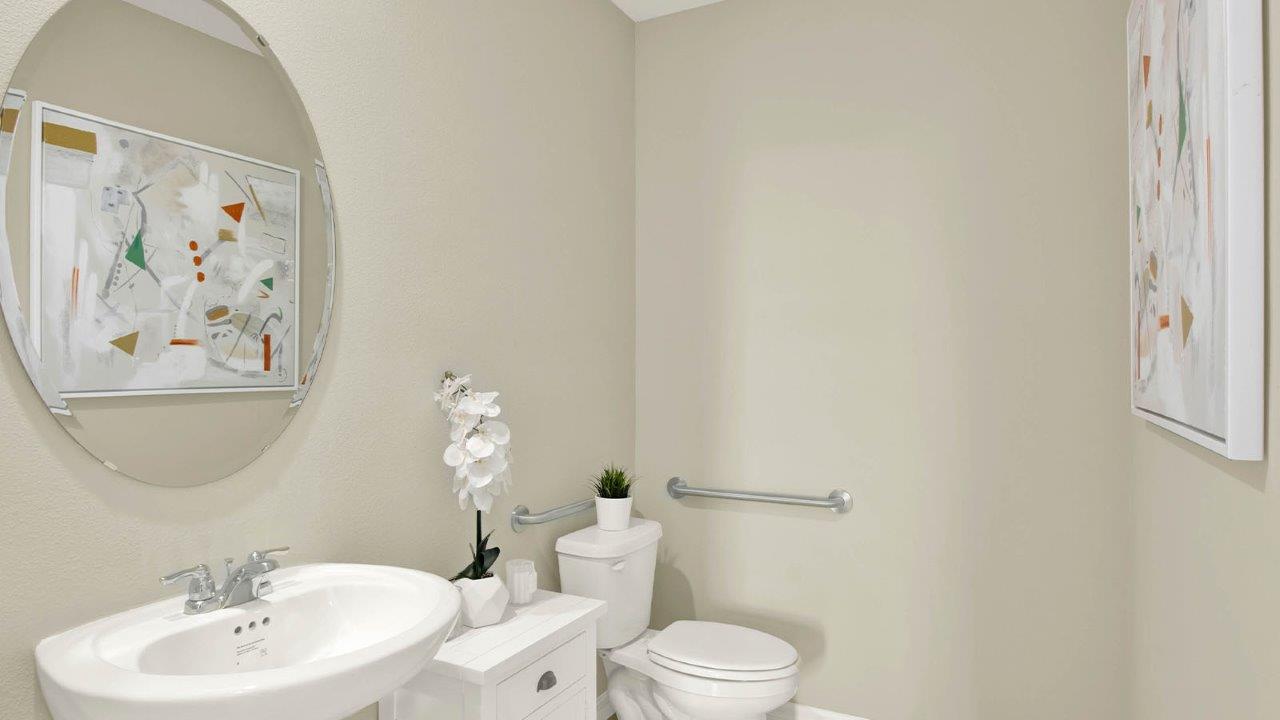 ADA compliant sales center bathroom before conversion