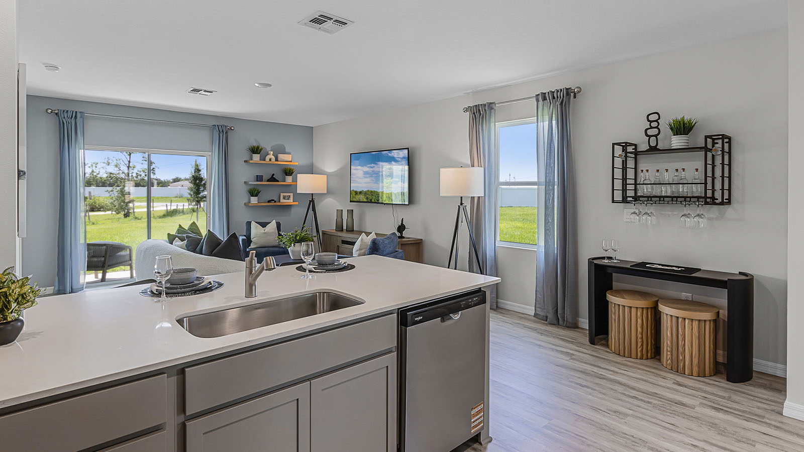 Kitchen showing use of space near window
