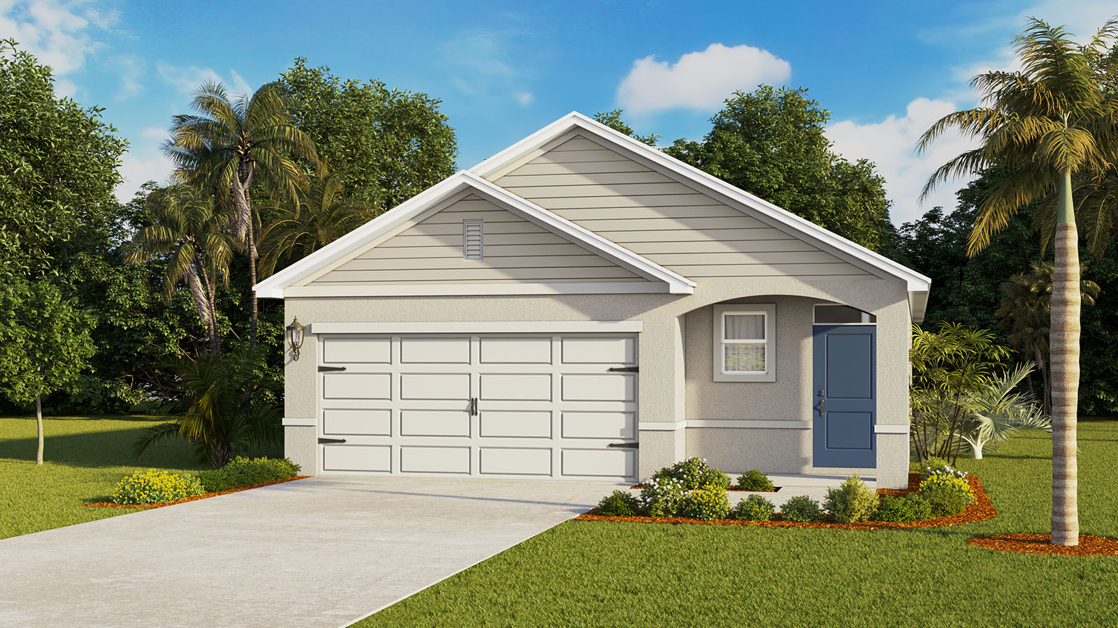 Rendering of a one story home