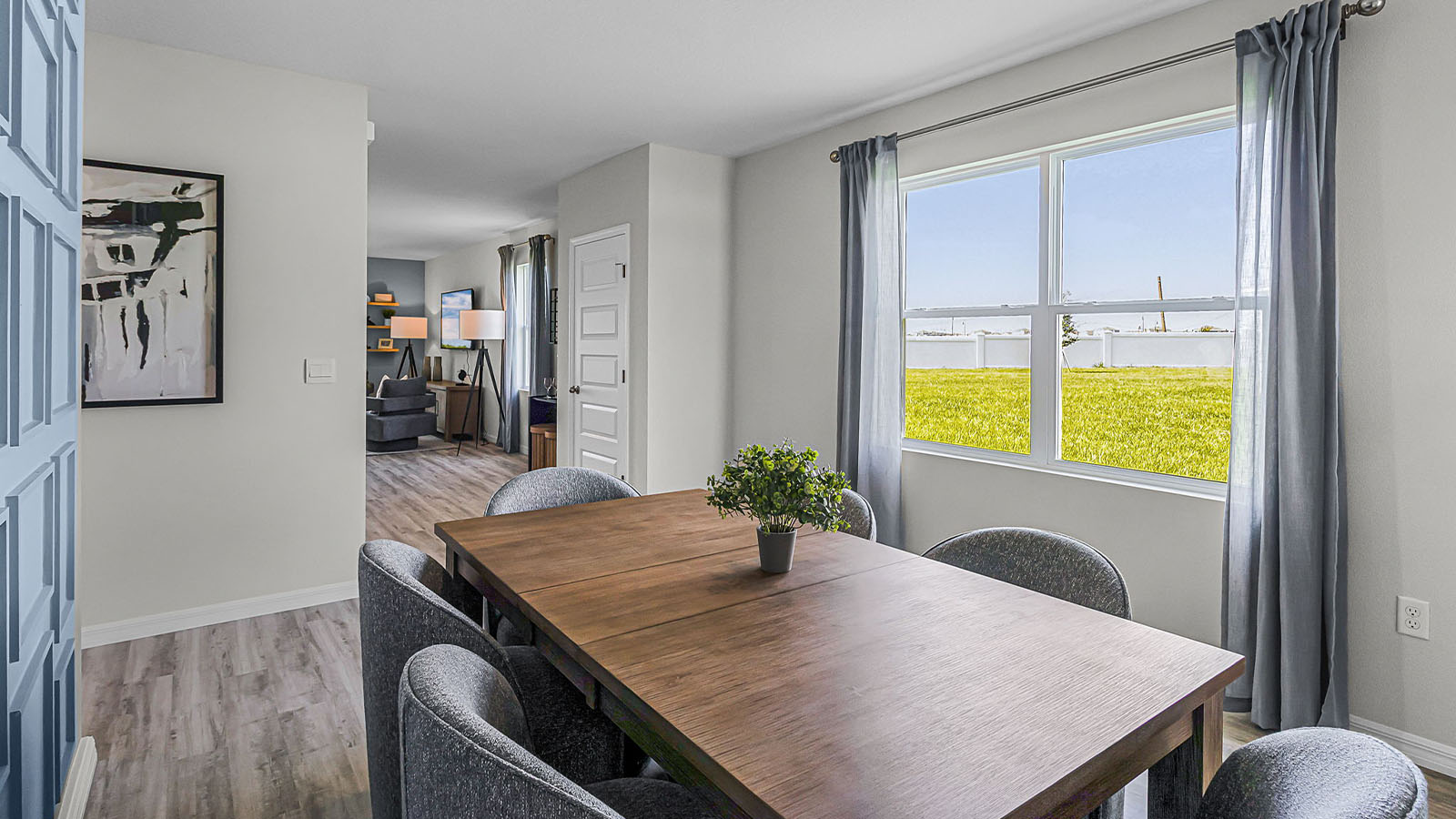 dining room with window for open light