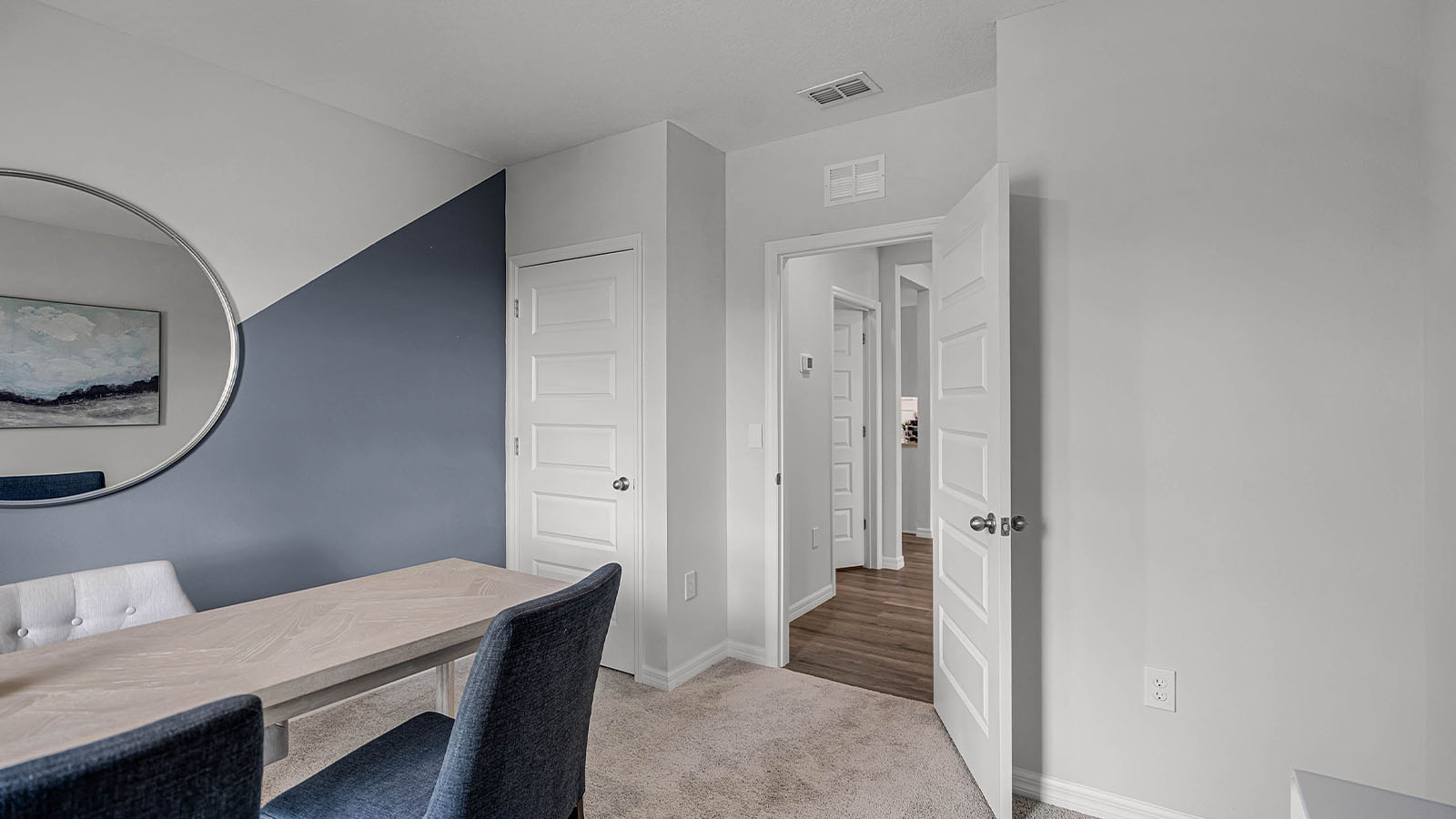 Office space with closet