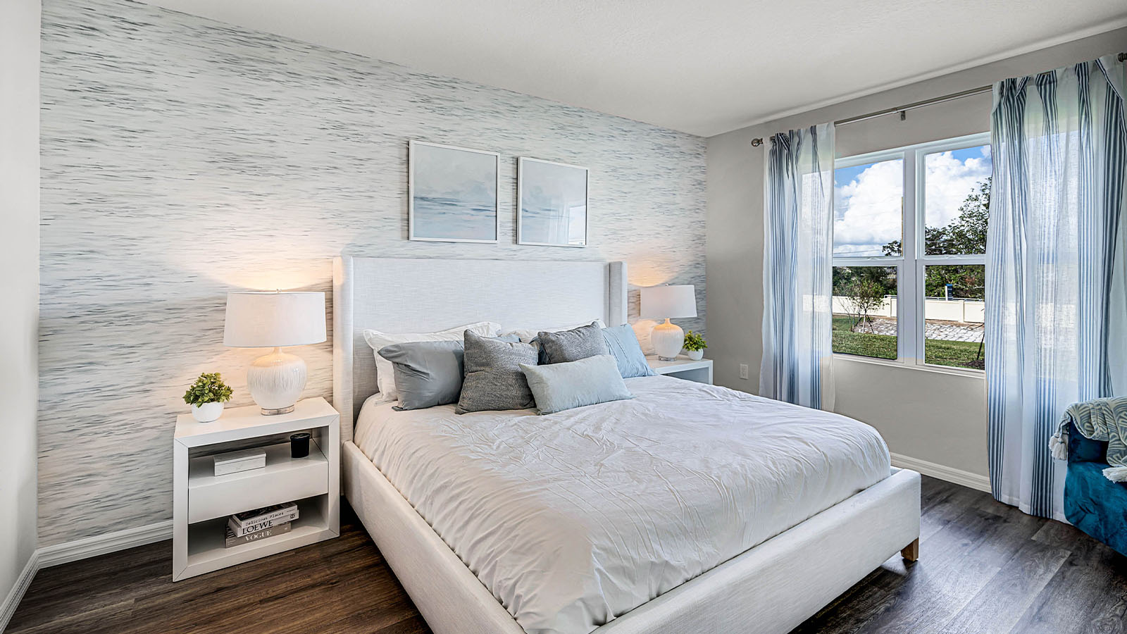 Primary bedroom with luxury vinyl floor