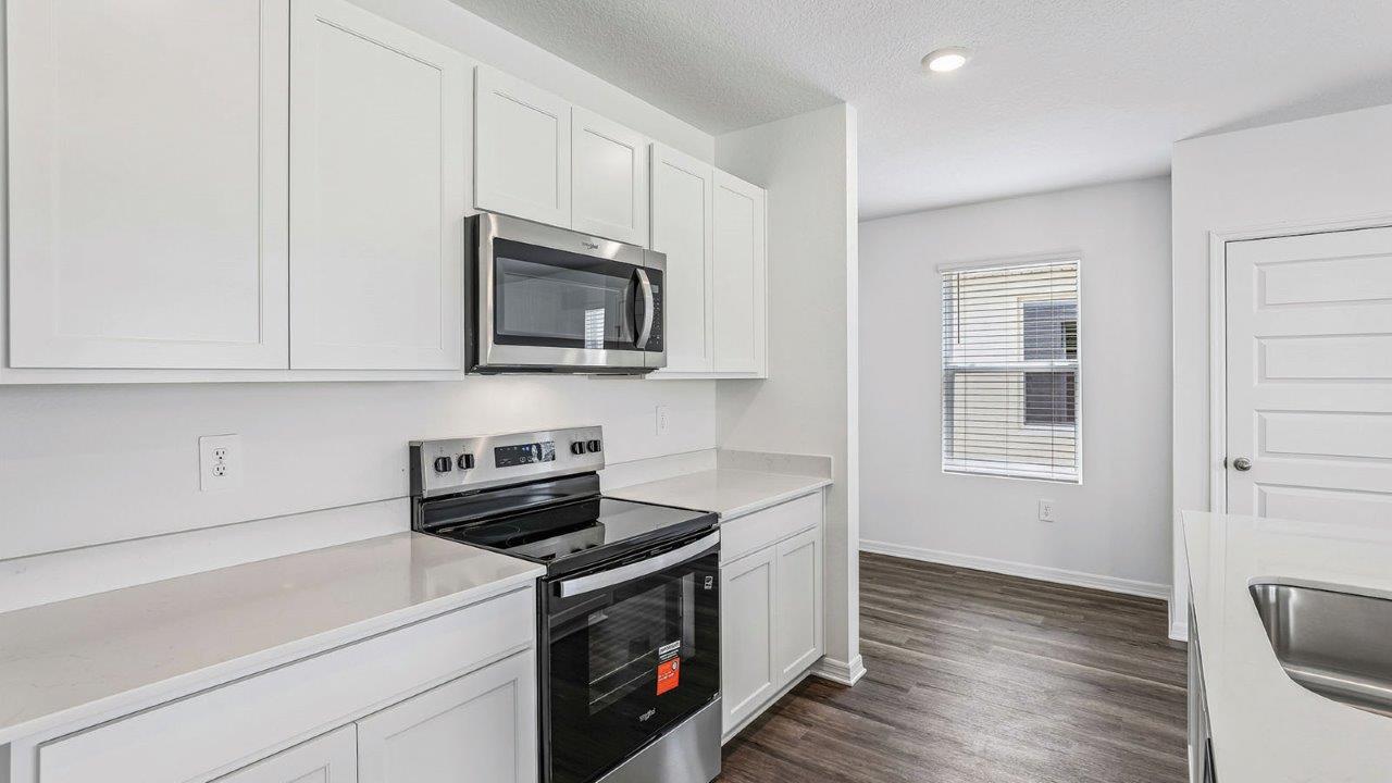 Kitchen with stainless steel appliances