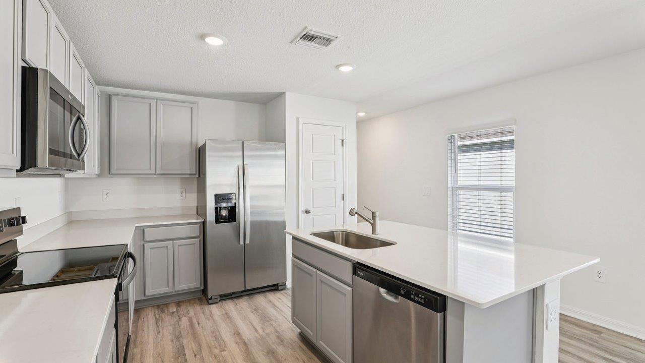 Kitchen with quartz countertops