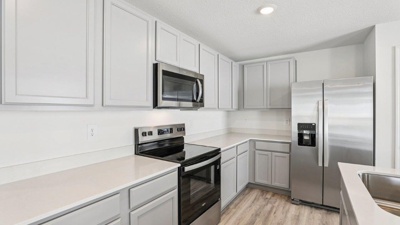 Kitchen with stainless steel appliances