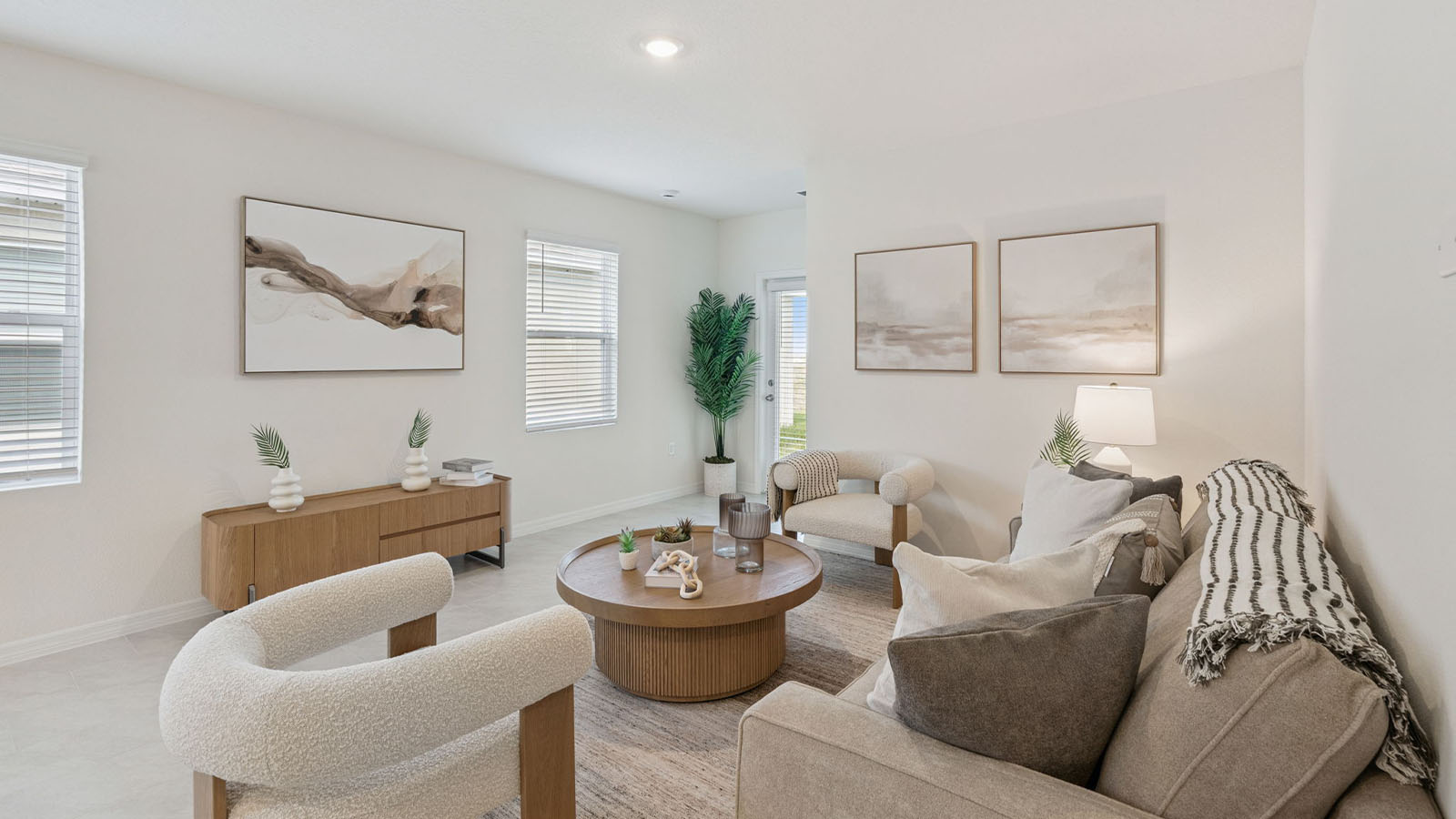Living room with couch and chairs