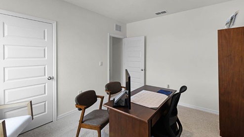 Office with spacious closet
