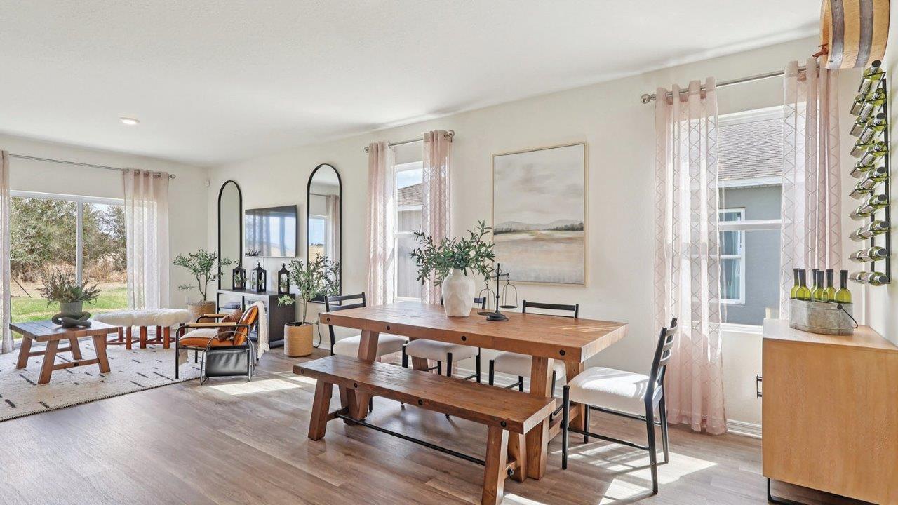 Dining room area with large table