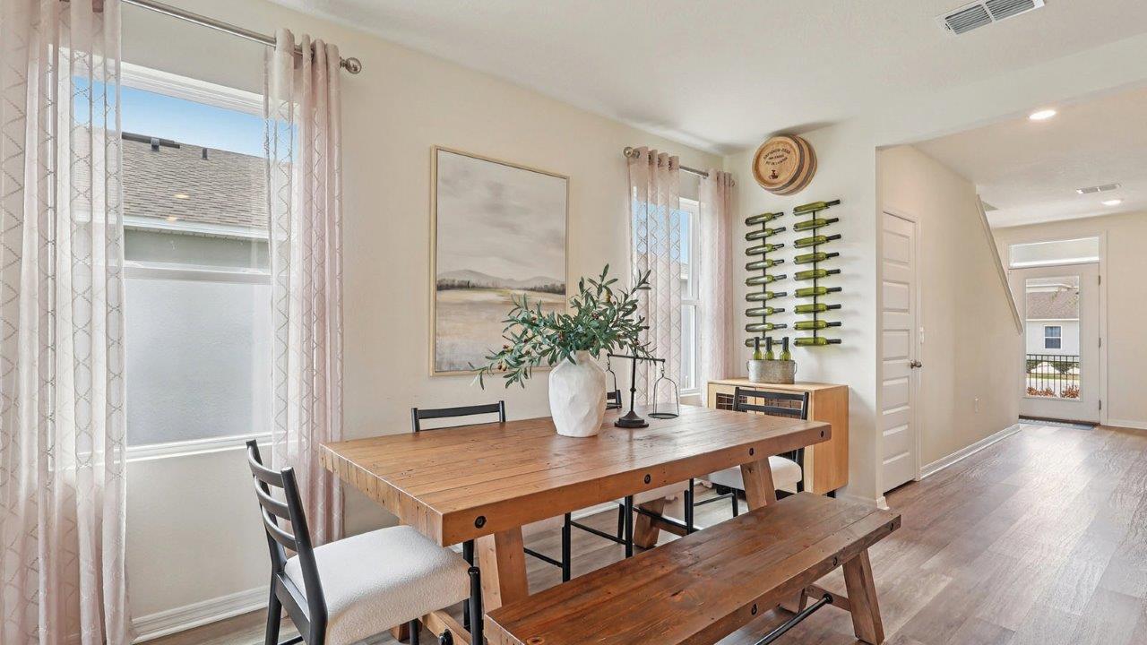Dining space with decorations