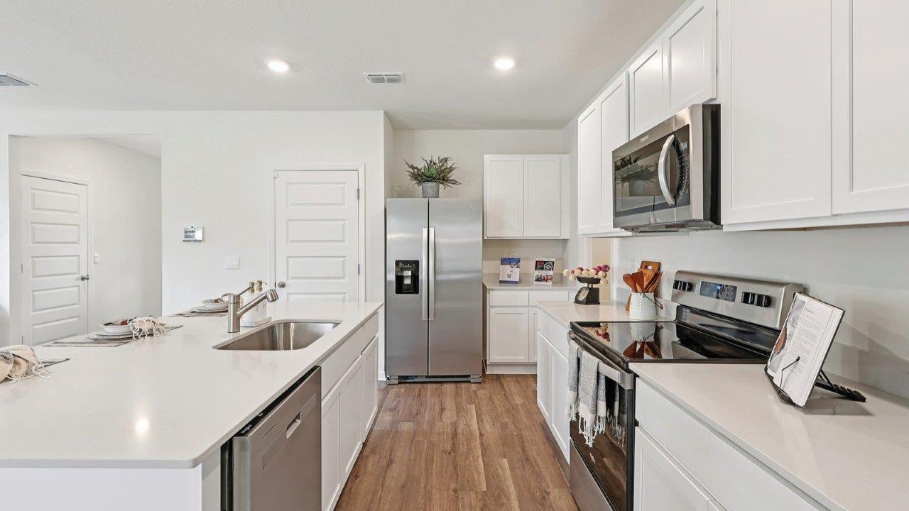 Kitchen with stainless steel appliances