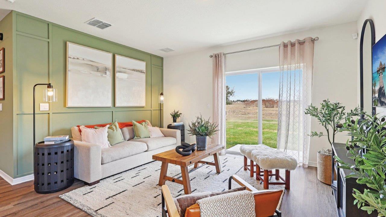 Living room with luxury plank flooring