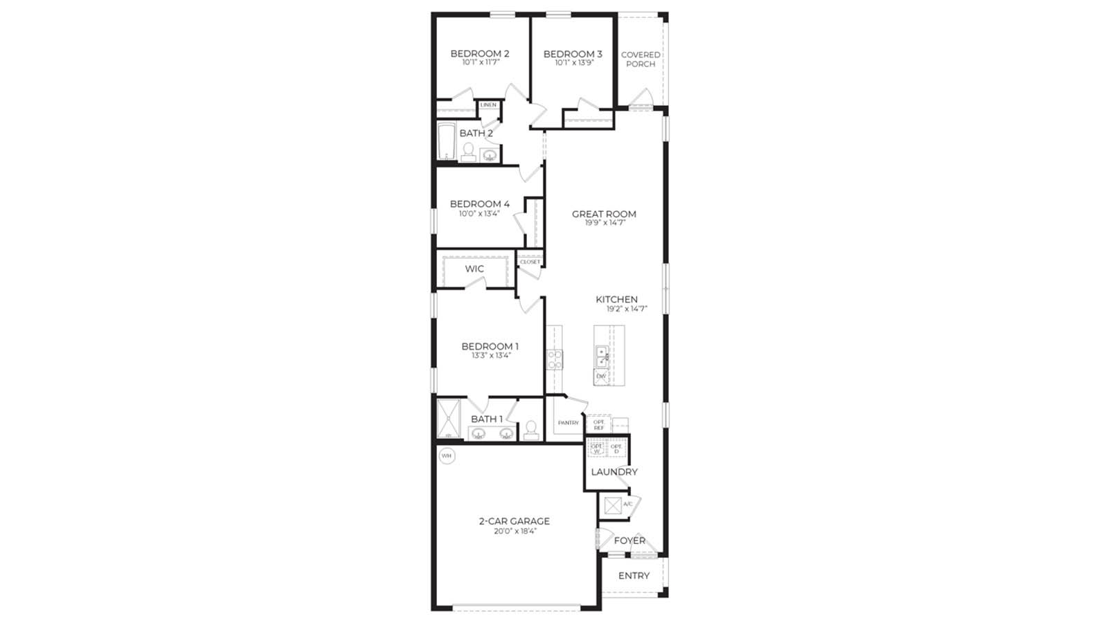 2D floor plan of the Harper
