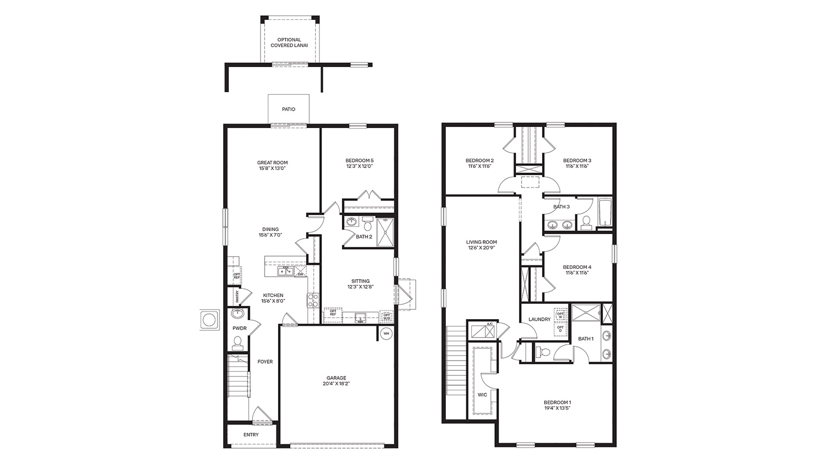 Floorplan of the Crosscourt first and second floor